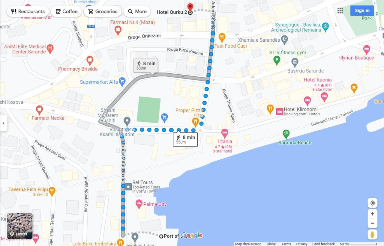 Hotel Qurku 2 Саранда Екстер'єр фото